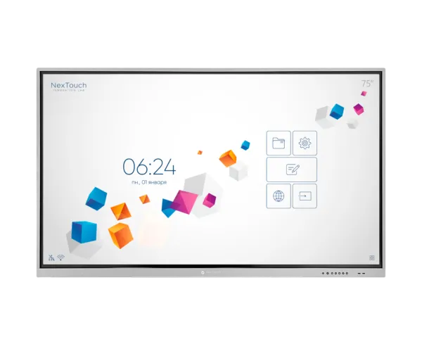 Мультимедийное устройство Интерактивный  комплекс NextPanel 75,  75",  4К (3840*2160), 370 кд/м2, 4000:1, IR, 10 мс, 20 касаний, Wi-Fi, Android 8.0. OPS модуль: процессор Intel Core i5, DDR4 8Гб, SSD 128Гб