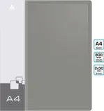 Папка на 2-х кольцах Бюрократ -0812/2RGREY A4 пластик 0.8мм кор.40мм внутр. с вставкой серый