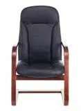 Кресло Бюрократ T-9923WALNUT-AV черный кожа полозья дерево коричневый