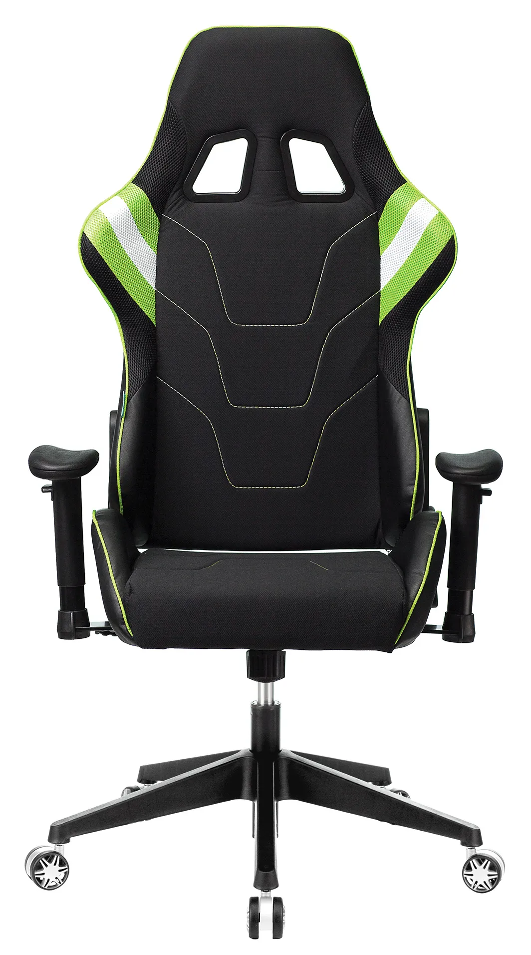 Кресло игровое Zombie VIKING 4 AERO черный/салатовый ткань/эко.кожа с подголов. крестов. пластик