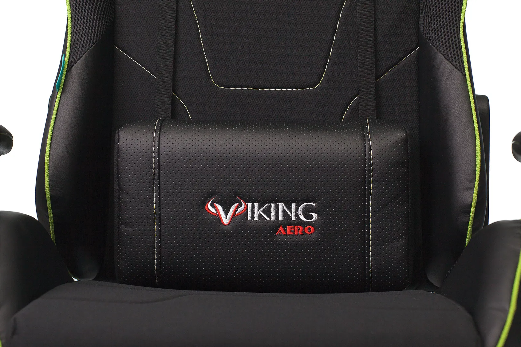 Кресло игровое Zombie VIKING 4 AERO черный/салатовый ткань/эко.кожа с подголов. крестов. пластик