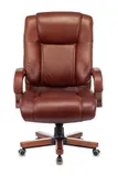 Кресло руководителя Бюрократ T-9925WALNUT светло-коричневый Leather Eichel кожа крестов. металл/дерево