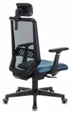 Кресло руководителя Бюрократ EXPERT черный TW-01 сиденье синий 38-415 сетка/ткань с подголов. крестов. пластик
