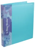 Папка на 2-х кольцах Бюрократ Pastel PAST0812/2RBLUE A4 пластик 0.5мм кор.27мм торц.карм с бум. встав голубой