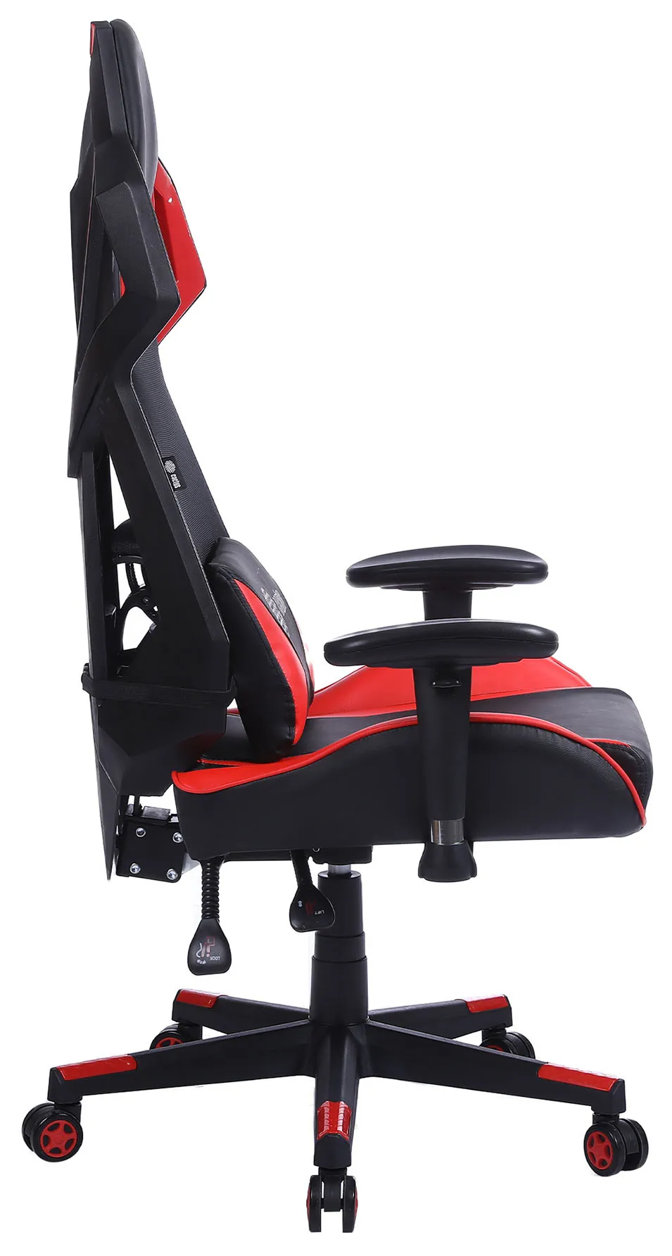 Кресло игровое Cactus CS-CHR-090BLR черный/красный эко.кожа/сетка крестов. нейлон