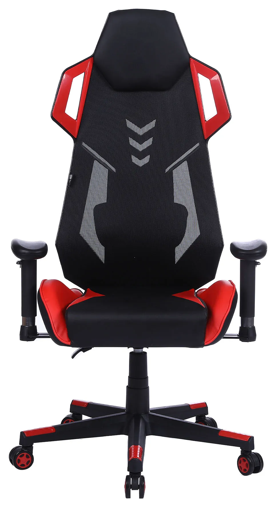 Кресло игровое Cactus CS-CHR-090BLR черный/красный эко.кожа/сетка крестов. нейлон