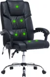 Кресло Cactus с вибромассажем CS-CHR-OC02M-BK черный эко.кожа крестов. сталь
