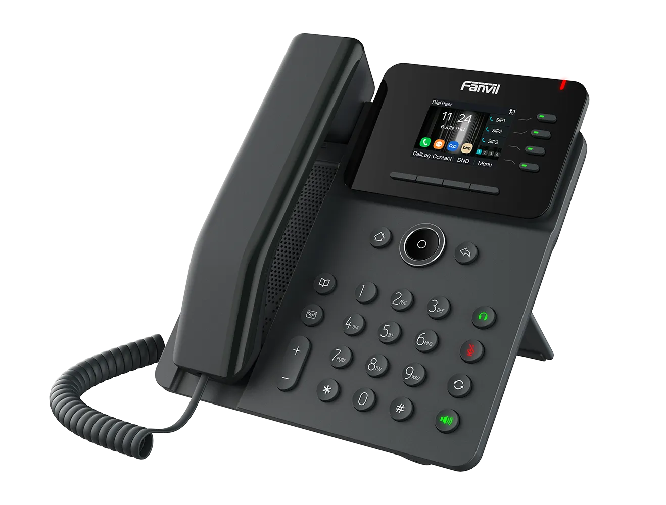 Fanvil Enterprise Phone 6-Party Local Conference HD voice 4 SIP lines 4 Line key 2.4 Inch color screen Opus+IPV6 12 DSS keys PSU