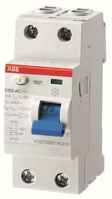Выключатель дифф. тока ABB F202 (2CSF202001R0160) 16A 10мА AC 2П 230/400В 2мод (плохая упаковка)