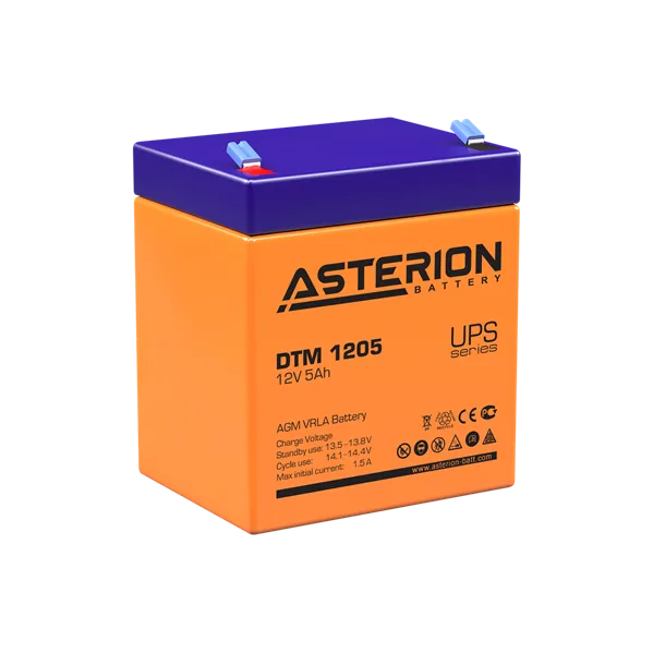 Asterion (производитель Energon\Delta) Аккумуляторная батарея для ИБП DTM 1205 (12V/5Ah)