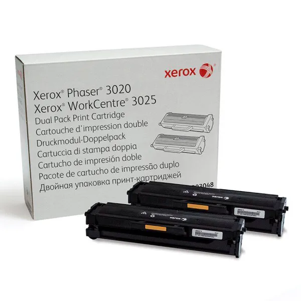 Тонер-картридж Xerox Phaser 3020 WC 3025 (2*1,5K стр.), черный