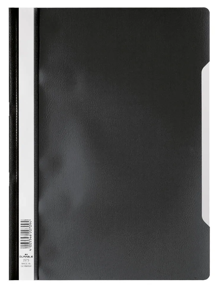 Папка-скоросшиватель Durable 2573-01 A4 прозрач.верх.лист ПВХ черный