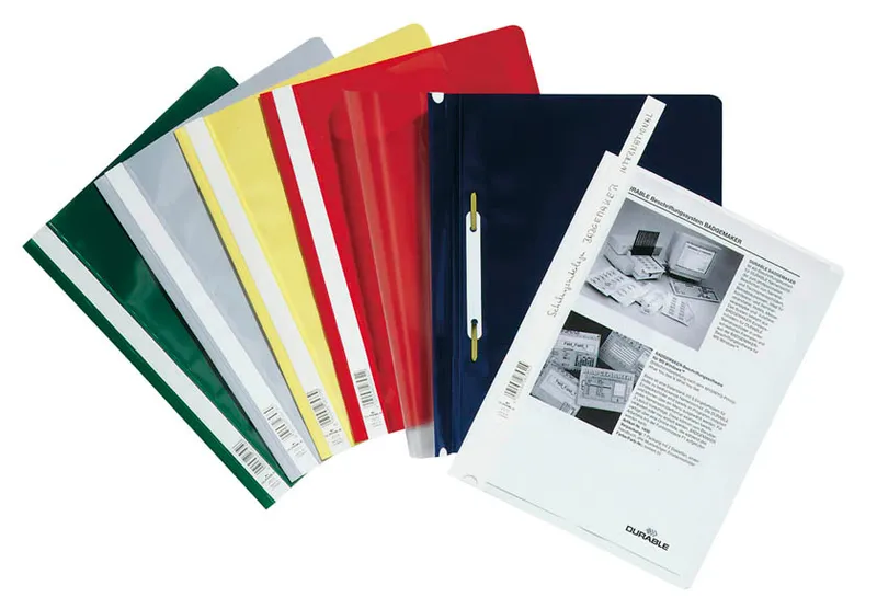 Папка-скоросшиватель Durable 2573-03 A4 прозрач.верх.лист ПВХ красный