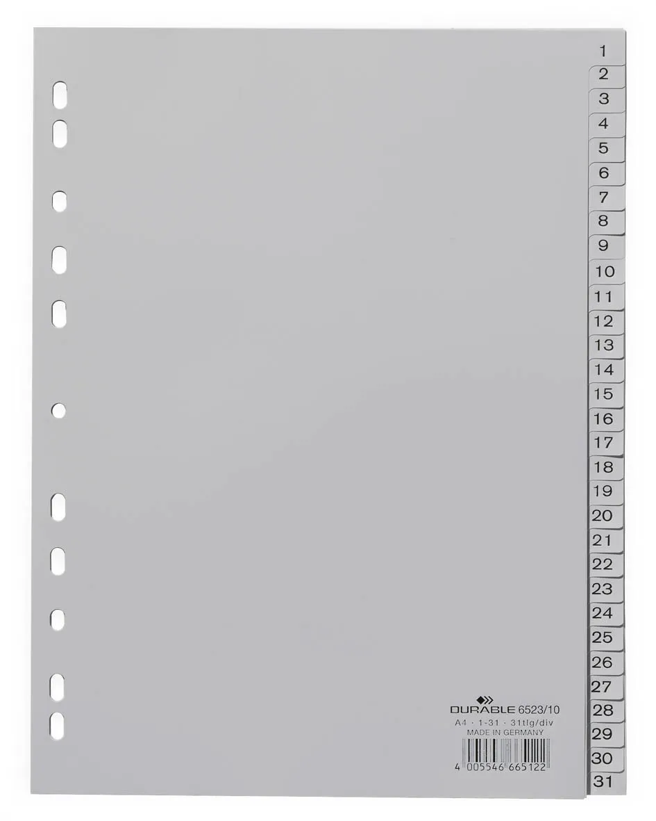Разделитель индексный Durable 6523-10 A4 пластик 31 индексов 1-31