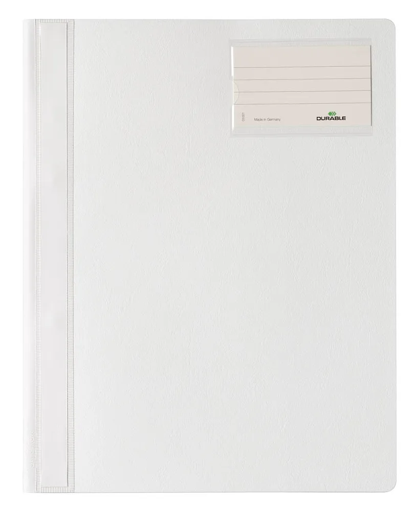 Папка-скоросшиватель Durable 2500-02 A4+ карм.на лиц.стор. ПВХ белый