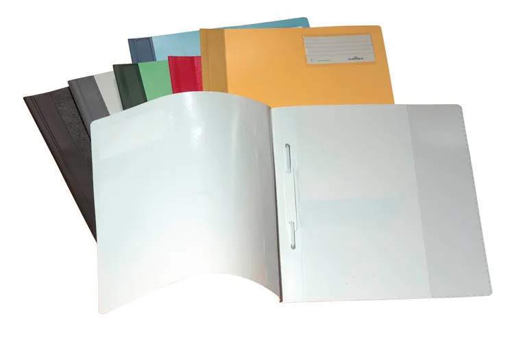 Папка-скоросшиватель Durable 2500-02 A4+ карм.на лиц.стор. ПВХ белый