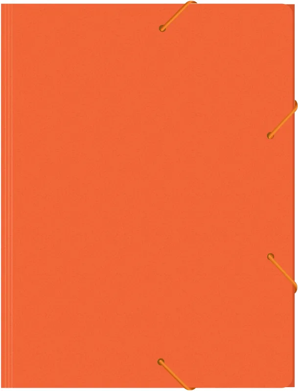 Папка на резинке Бюрократ Double Neon DNE510OR A4 пластик кор.30мм 0.5мм оранжевый