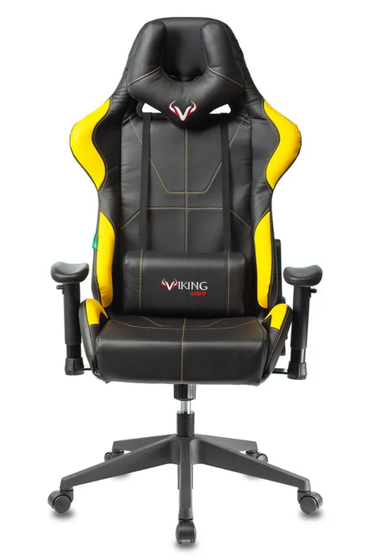 Кресло игровое Zombie VIKING 5 AERO черный/желтый эко.кожа с подголов. крестов. пластик