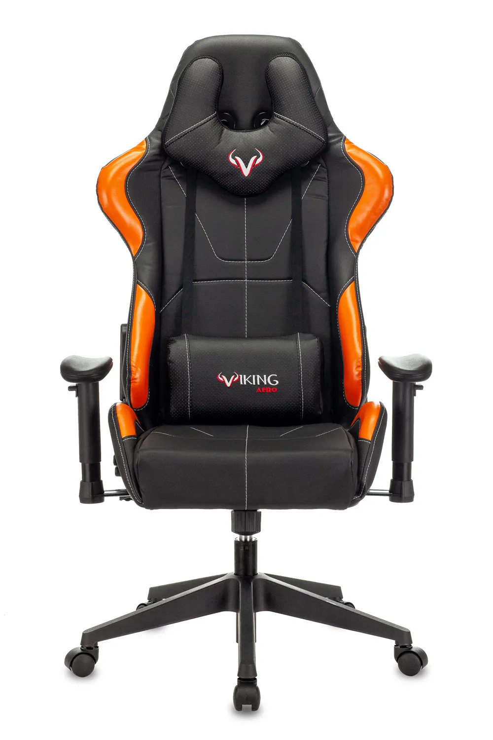 Кресло игровое Zombie VIKING 5 AERO черный/оранжевый эко.кожа с подголов. крестов. пластик