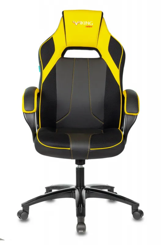 Кресло игровое Zombie VIKING 2 AERO черный/желтый эко.кожа/ткань крестов. пластик