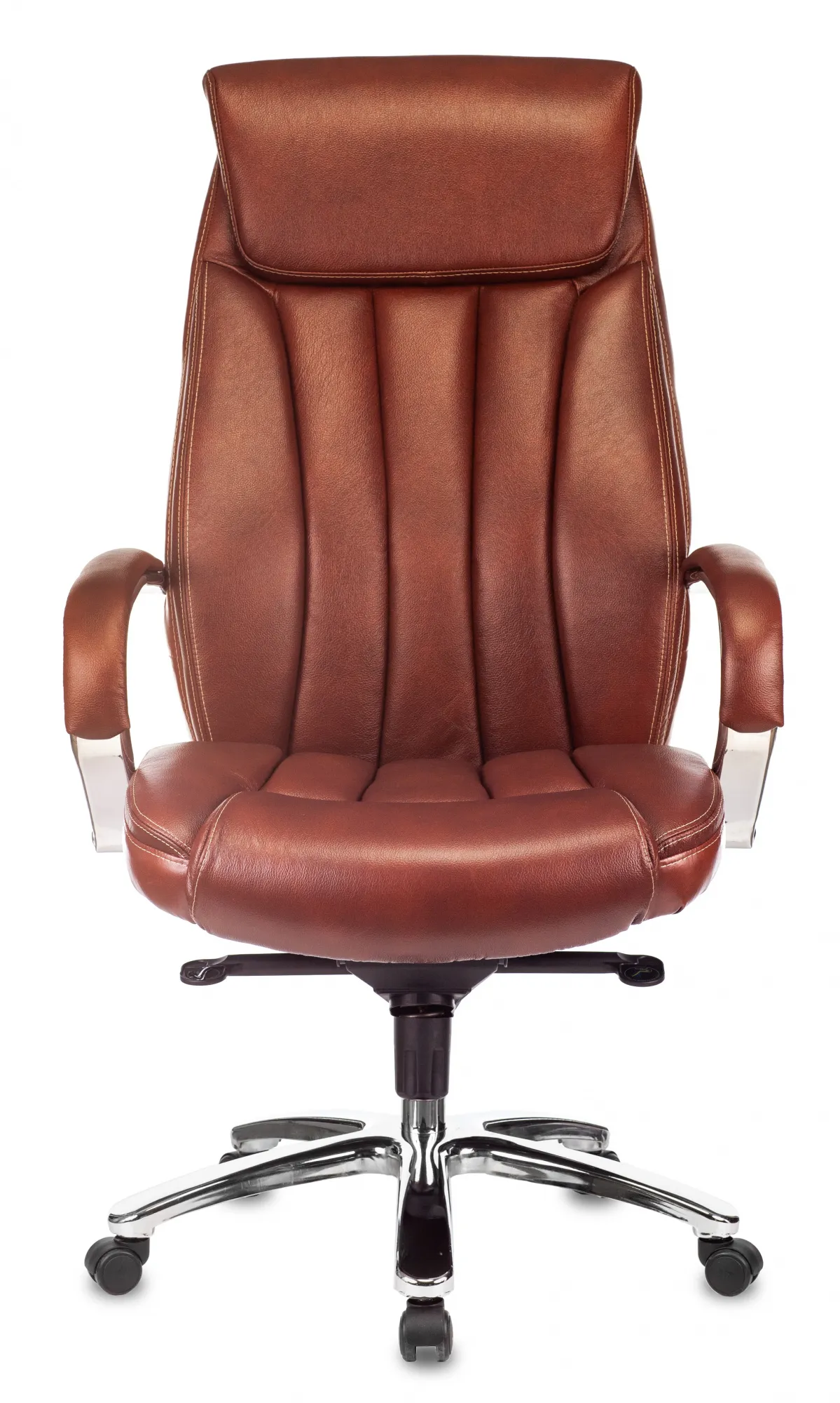 Кресло руководителя Бюрократ T-9922SL светло-коричневый Leather Eichel кожа крестов. металл хром
