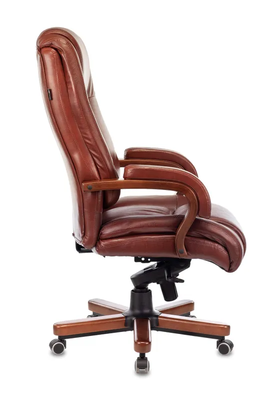 Кресло руководителя Бюрократ T-9925WALNUT светло-коричневый Leather Eichel кожа крестов. металл/дерево