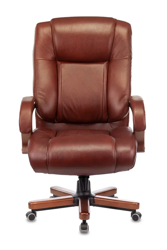 Кресло руководителя Бюрократ T-9925WALNUT светло-коричневый Leather Eichel кожа крестов. металл/дерево
