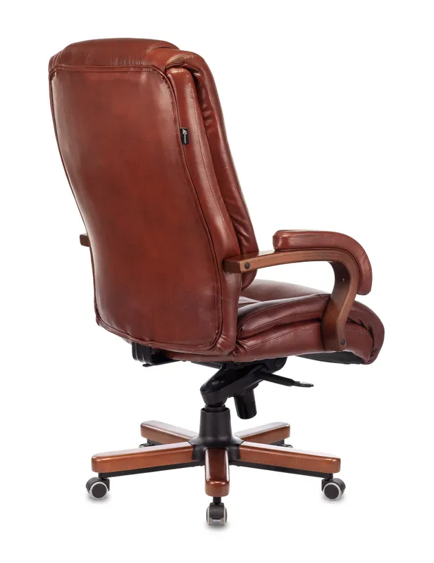 Кресло руководителя Бюрократ T-9925WALNUT светло-коричневый Leather Eichel кожа крестов. металл/дерево