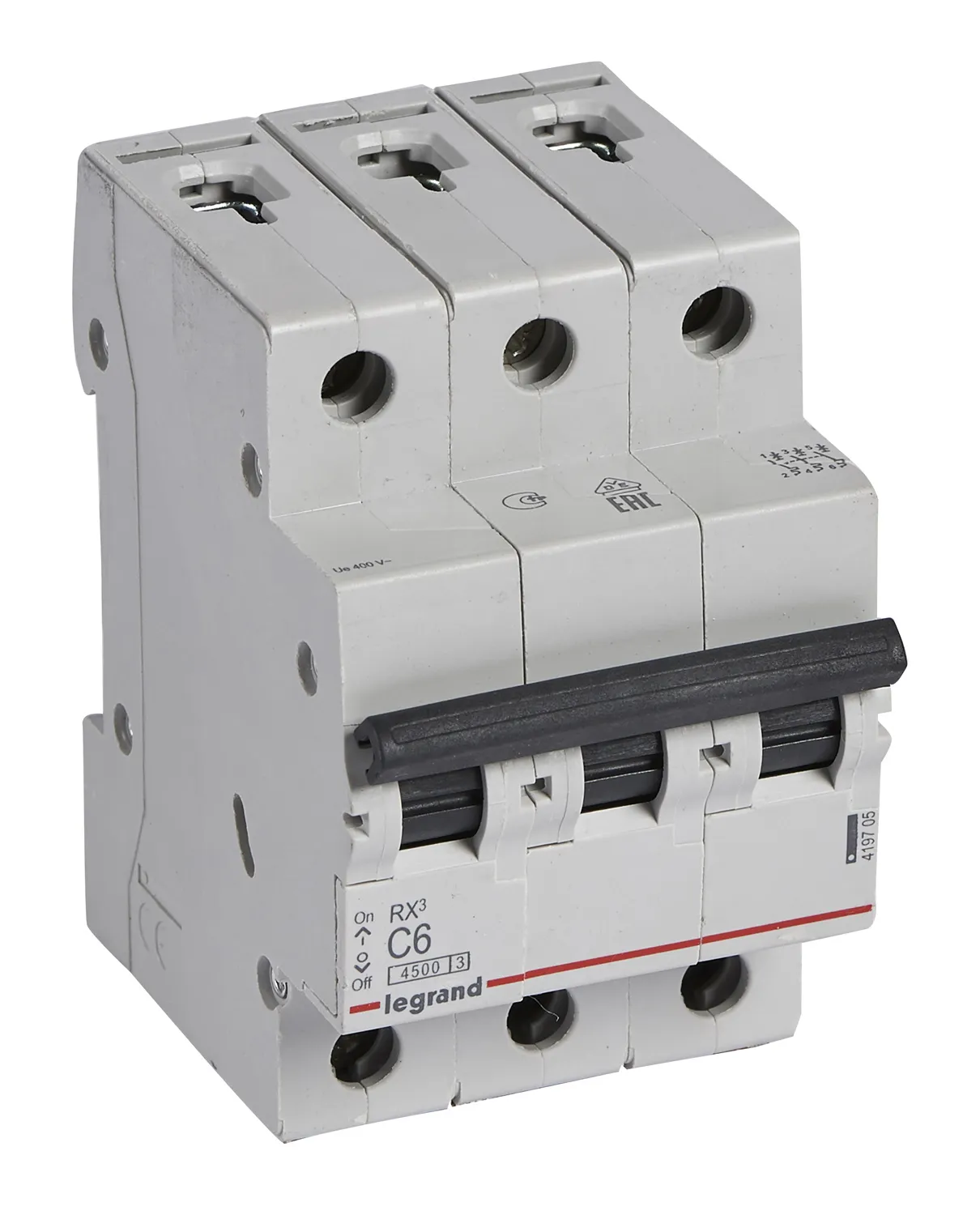 Выключатель автоматический Legrand 419705 RX3 6A тип C 4.5kA 3П 400В 3мод