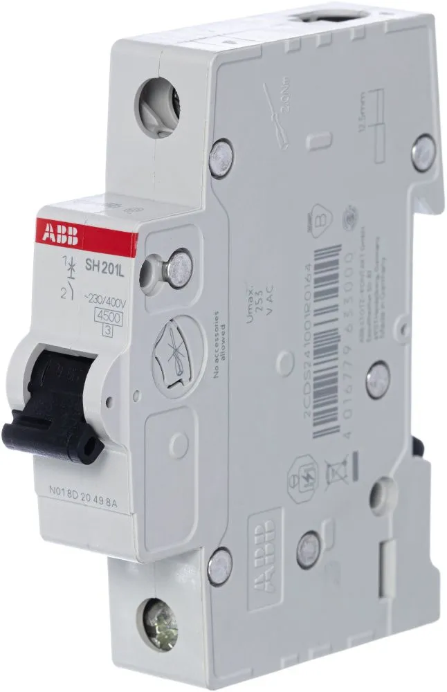 Выключатель автоматический ABB SH201L 2CDS241001R0204 20A тип C 4.5kA 1П 230/400В 1мод