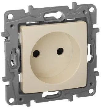 Розетка силов. Legrand Etika 672334 скрыт. штор. IP21 слоновая кость