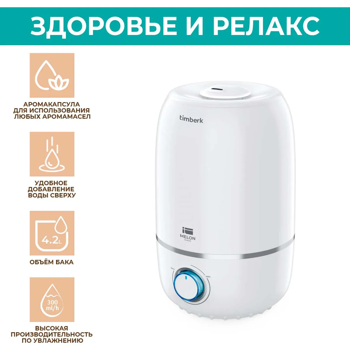 Увлажнитель воздуха Timberk THU UL 32 M (W) 25Вт (ультразвуковой) белый