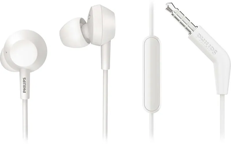 Гарнитура вкладыши Philips TAE4105WT/00 1.2м белый проводные в ушной раковине