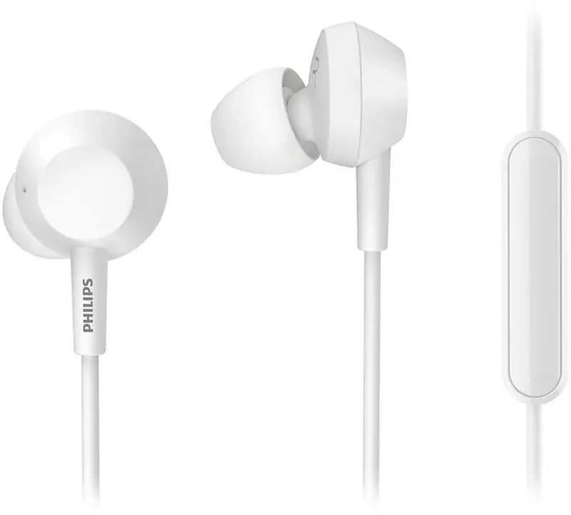 Гарнитура вкладыши Philips TAE4105WT/00 1.2м белый проводные в ушной раковине