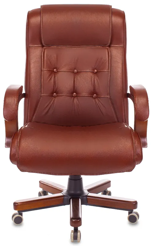 Кресло руководителя Бюрократ T-9926WALNUT светло-коричневый Leather Eichel кожа крестов. металл/дерево