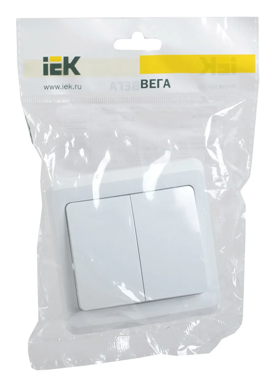 Выключатель IEK Вега скрыт. 2кл. IP20 белый (упак.:1шт) (EVV20-K01-10-DM)