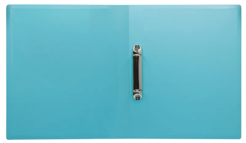 Папка на 2-х кольцах Бюрократ Pastel PAST0812/2RBLUE A4 пластик 0.5мм кор.27мм торц.карм с бум. встав голубой