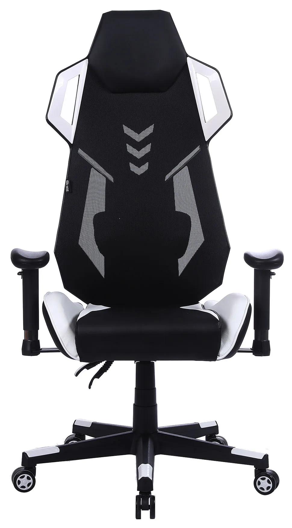 Кресло игровое Cactus CS-CHR-090BLW черный/белый эко.кожа/сетка крестов. нейлон