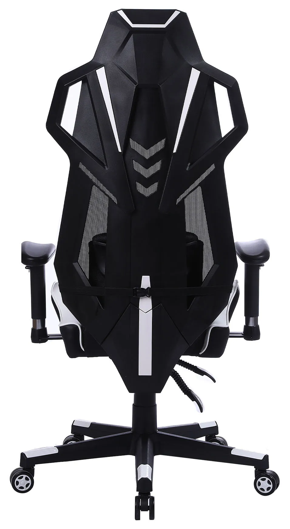 Кресло игровое Cactus CS-CHR-090BLW черный/белый эко.кожа/сетка крестов. нейлон