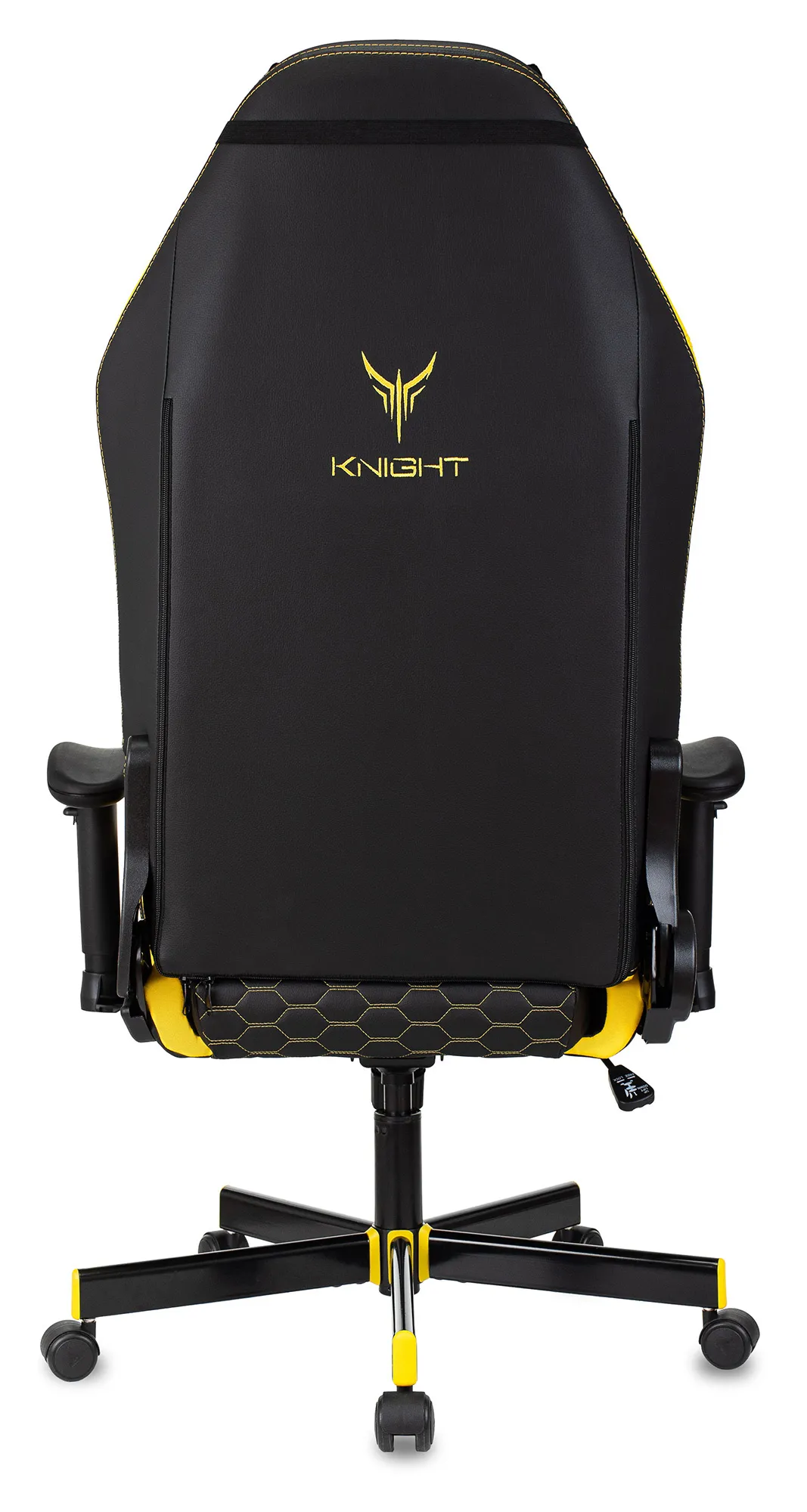 Кресло игровое Knight Neon черный/желтый соты эко.кожа с подголов. крестов. металл