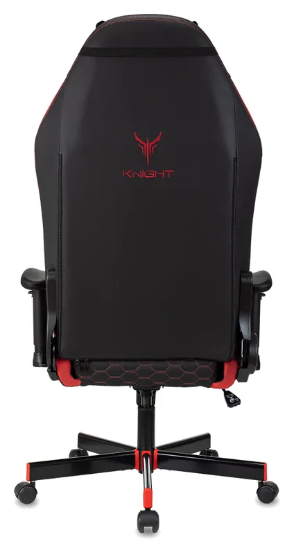 Кресло игровое Knight Neon черный/красный соты эко.кожа с подголов. крестов. металл
