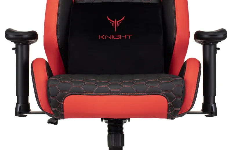 Кресло игровое Knight Neon черный/красный соты эко.кожа с подголов. крестов. металл