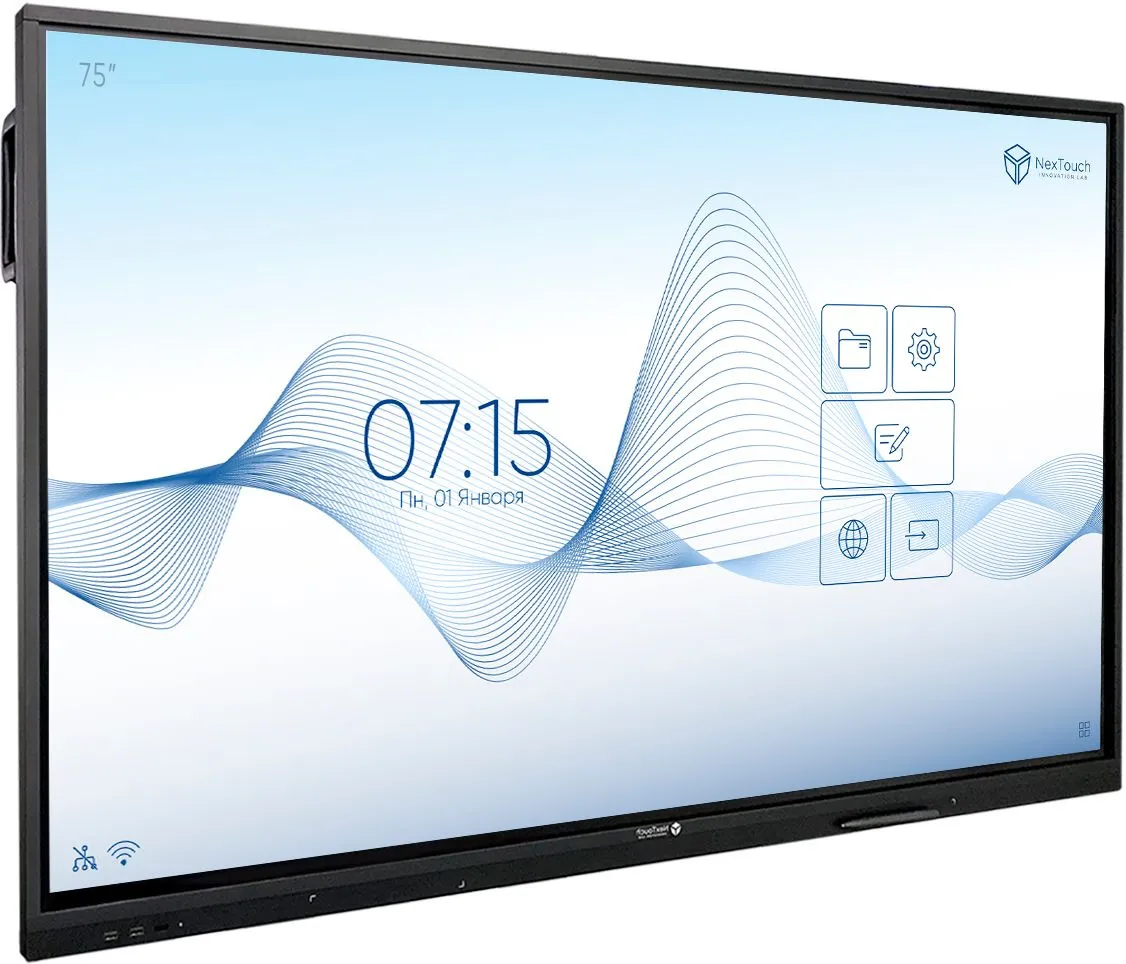 Мультимедийное устройство Интерактивный  комплекс NextPanel 75,  75",  4К (3840*2160), 370 кд/м2, 4000:1, IR, 10 мс, 20 касаний, Wi-Fi, Android 8.0. OPS модуль: процессор Intel Core i5, DDR4 8Гб, SSD 128Гб