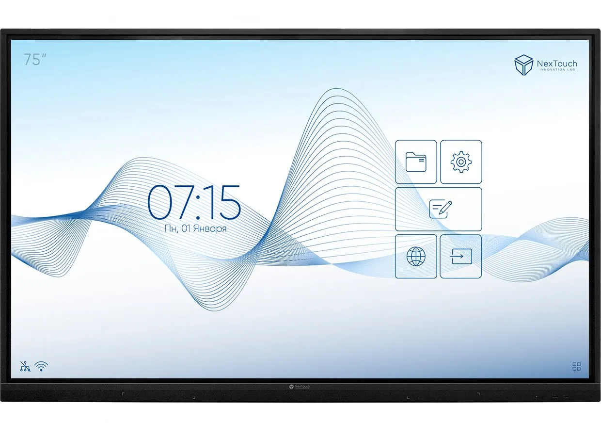 Мультимедийное устройство Интерактивный  комплекс NextPanel 75,  75",  4К (3840*2160), 370 кд/м2, 4000:1, IR, 10 мс, 20 касаний, Wi-Fi, Android 8.0. OPS модуль: процессор Intel Core i5, DDR4 8Гб, SSD 128Гб