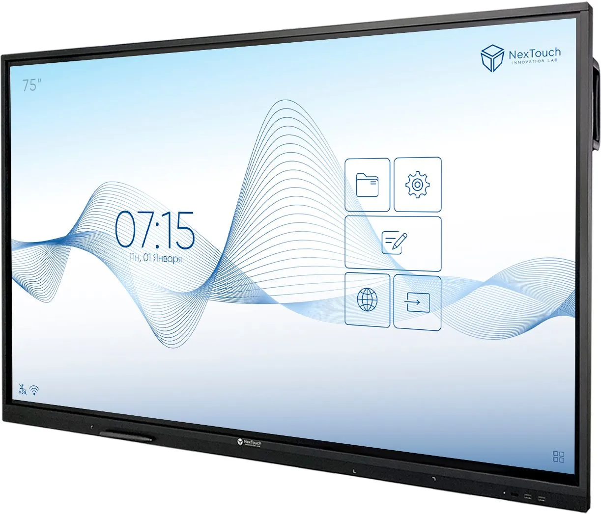 Мультимедийное устройство Интерактивный  комплекс NextPanel 75,  75",  4К (3840*2160), 370 кд/м2, 4000:1, IR, 10 мс, 20 касаний, Wi-Fi, Android 8.0. OPS модуль: процессор Intel Core i5, DDR4 8Гб, SSD 128Гб