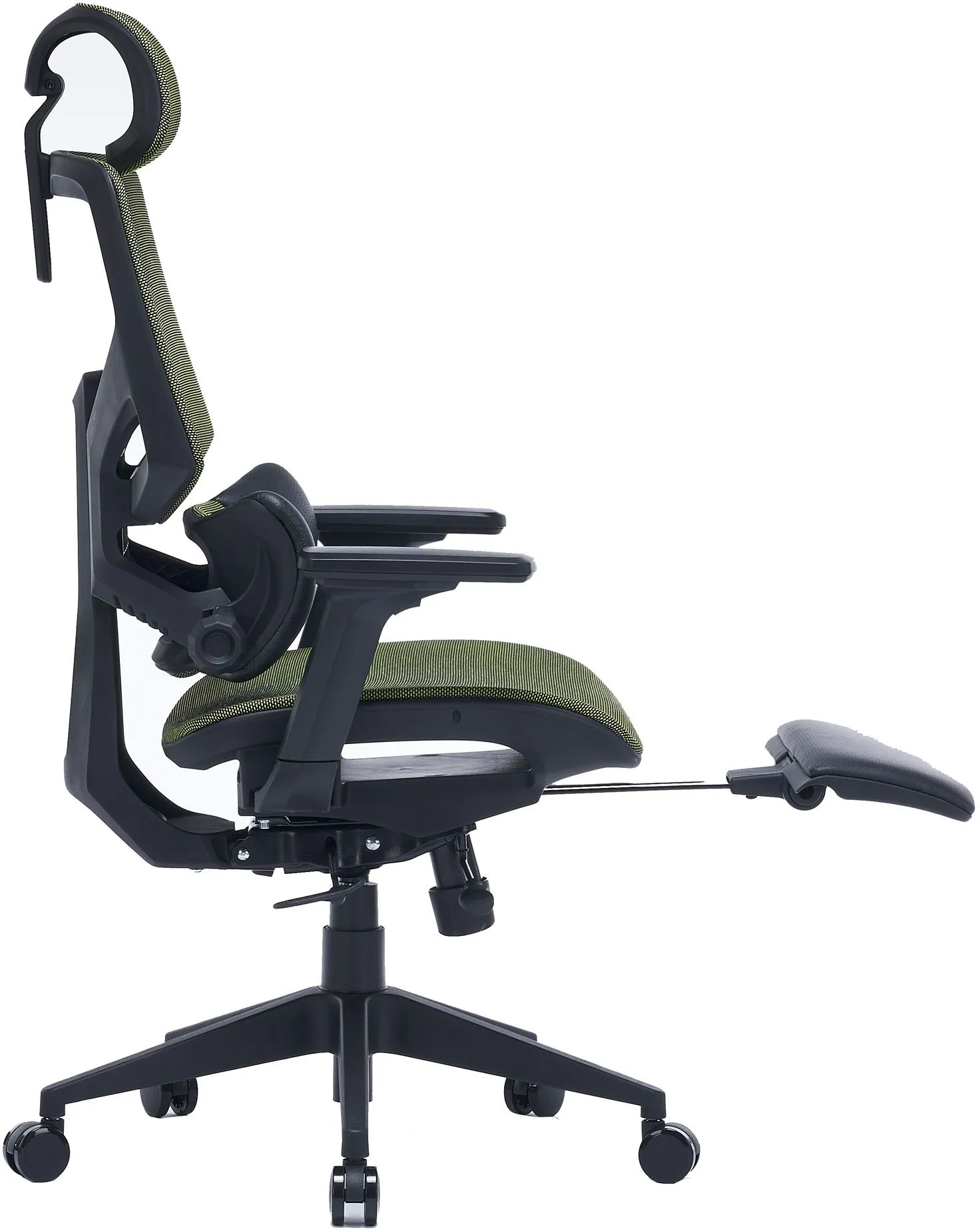 Кресло Cactus CS-CHR-MC01-LGN салатовый сет./эко.кожа с подголов. крестов. пластик подст.для ног