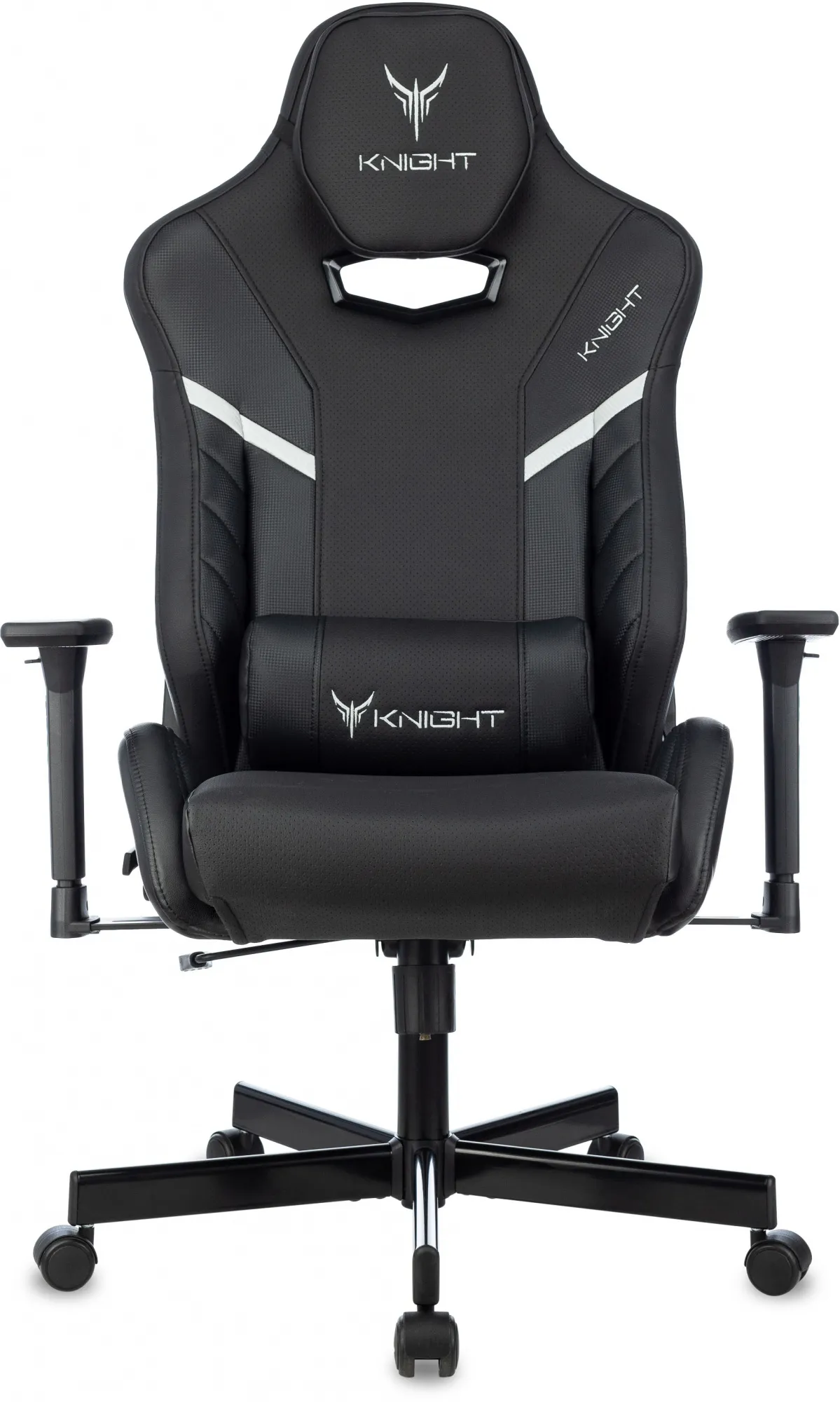 Кресло игровое Knight Thunder 5X черный эко.кожа крестов. металл