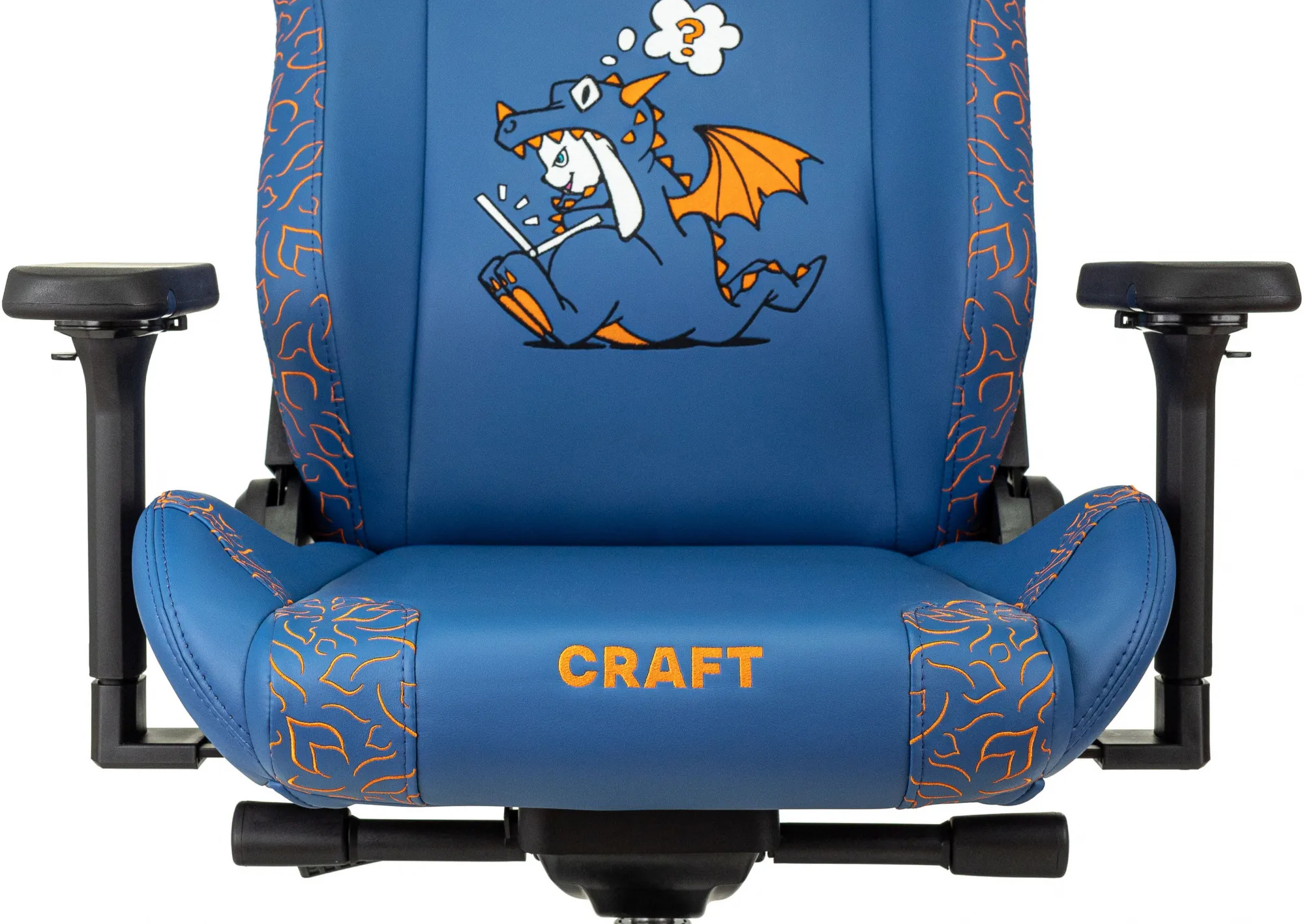 Кресло игровое Knight Craft Dragon синий эко.кожа крестов. металл