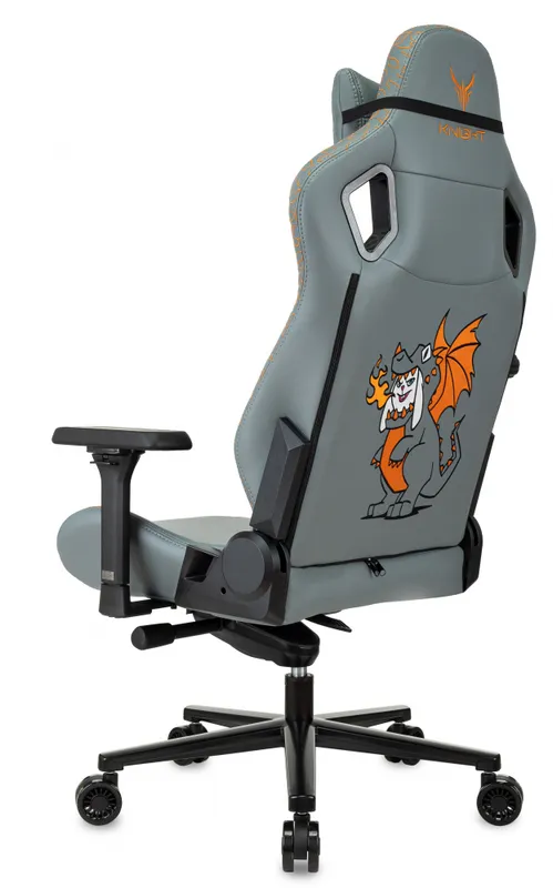 Кресло игровое Knight Craft Dragon серый эко.кожа крестов. металл