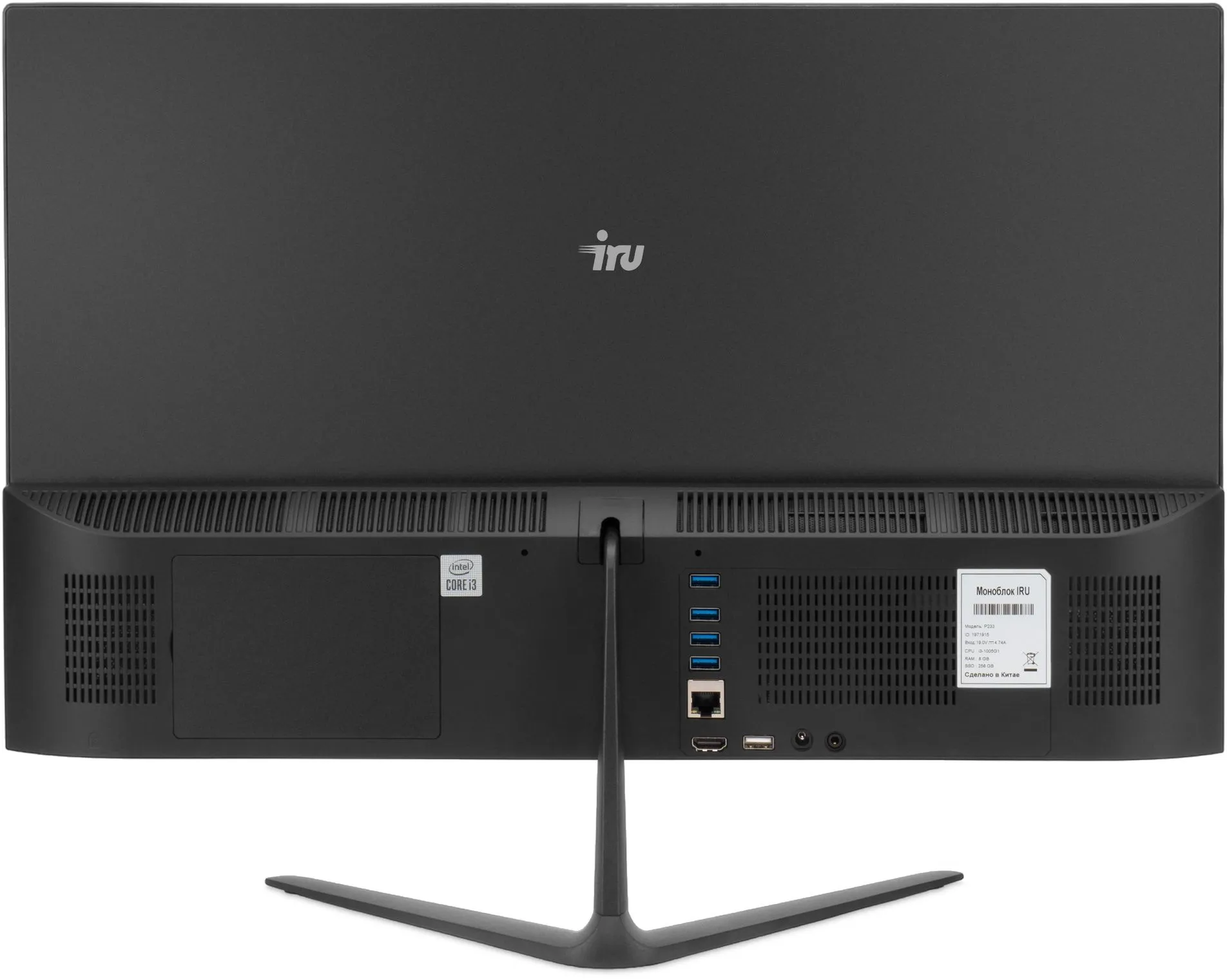 Моноблок IRU P233 23.8" Full HD i3 1005G1 (1.2) 16Gb SSD256Gb CR Windows 11 Professional GbitEth WiFi BT 120W Cam черный 1920x1080